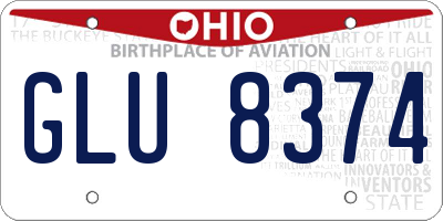 OH license plate GLU8374