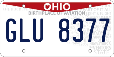 OH license plate GLU8377
