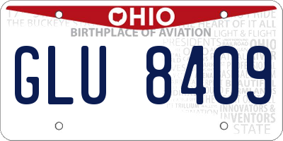 OH license plate GLU8409