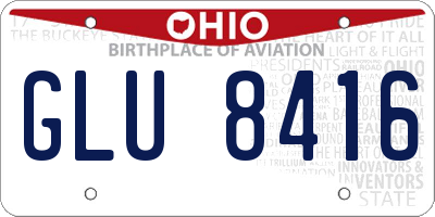 OH license plate GLU8416
