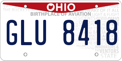 OH license plate GLU8418