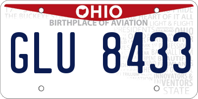 OH license plate GLU8433