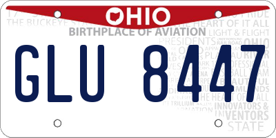 OH license plate GLU8447