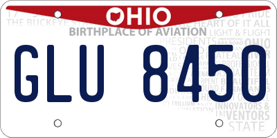 OH license plate GLU8450