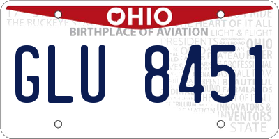 OH license plate GLU8451