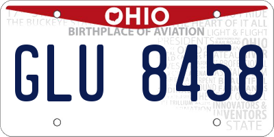 OH license plate GLU8458