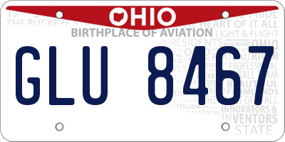 OH license plate GLU8467