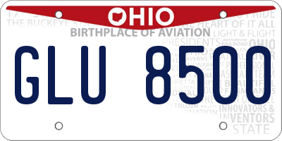 OH license plate GLU8500