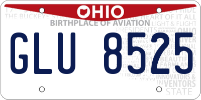 OH license plate GLU8525