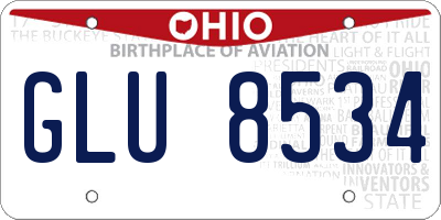 OH license plate GLU8534