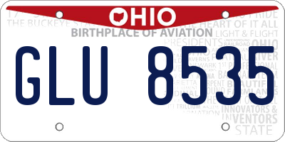 OH license plate GLU8535