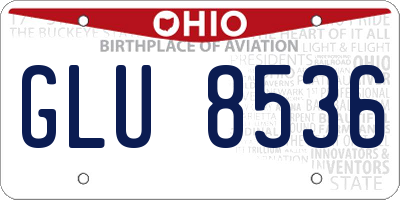OH license plate GLU8536
