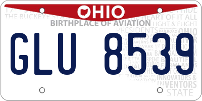 OH license plate GLU8539