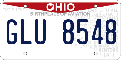 OH license plate GLU8548