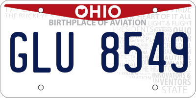 OH license plate GLU8549