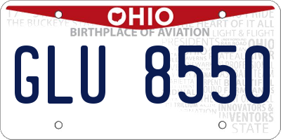 OH license plate GLU8550