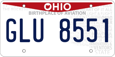 OH license plate GLU8551