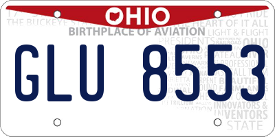 OH license plate GLU8553