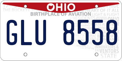 OH license plate GLU8558