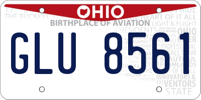 OH license plate GLU8561