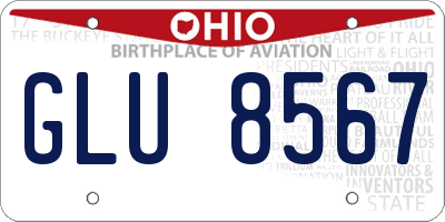 OH license plate GLU8567
