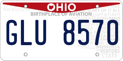 OH license plate GLU8570