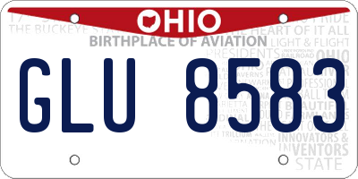 OH license plate GLU8583