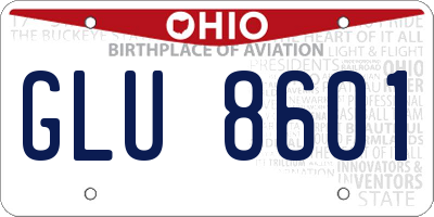 OH license plate GLU8601
