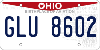 OH license plate GLU8602