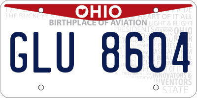 OH license plate GLU8604