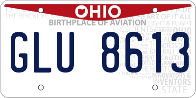 OH license plate GLU8613