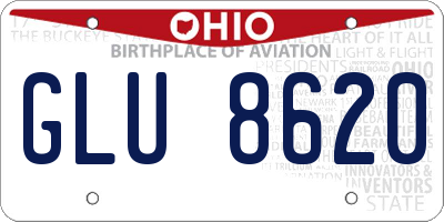 OH license plate GLU8620