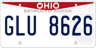 OH license plate GLU8626