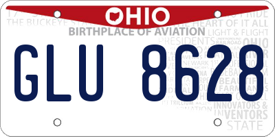 OH license plate GLU8628