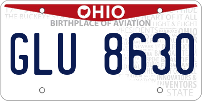 OH license plate GLU8630