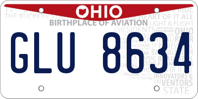OH license plate GLU8634