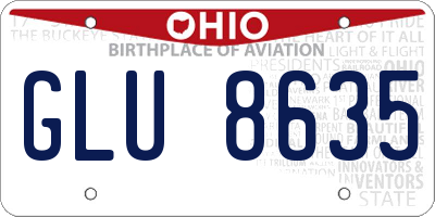 OH license plate GLU8635