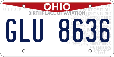 OH license plate GLU8636
