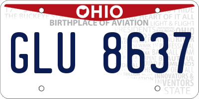 OH license plate GLU8637