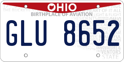 OH license plate GLU8652
