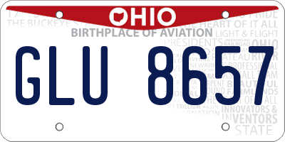 OH license plate GLU8657