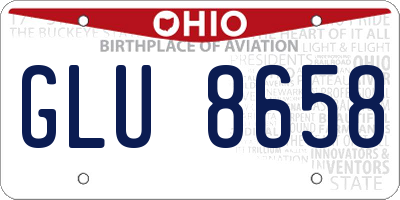 OH license plate GLU8658
