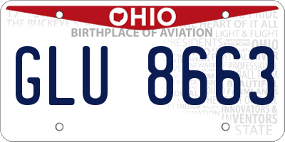 OH license plate GLU8663