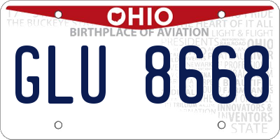 OH license plate GLU8668