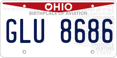 OH license plate GLU8686