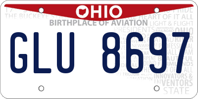 OH license plate GLU8697