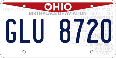 OH license plate GLU8720