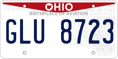 OH license plate GLU8723