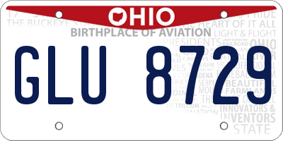 OH license plate GLU8729