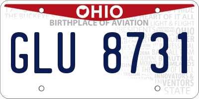 OH license plate GLU8731